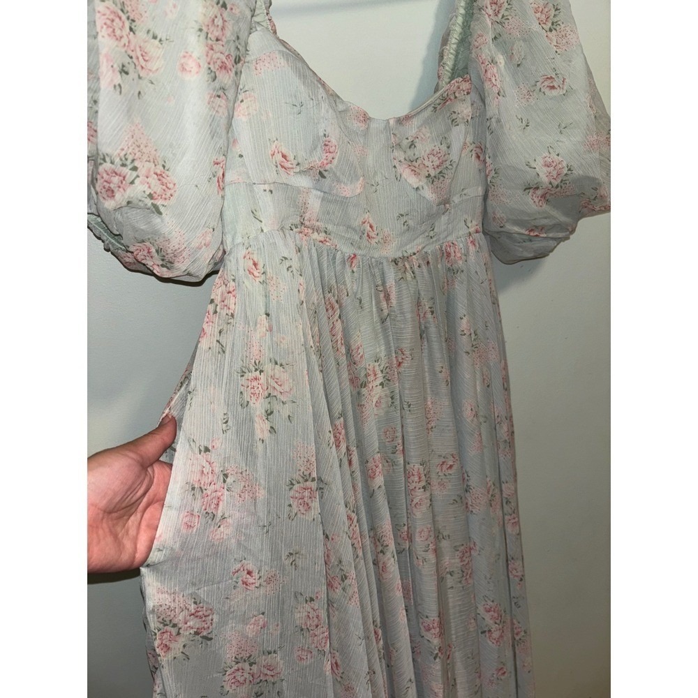 Worth Collective Willow Maxi Dress w/Train Cottage Sage Large NWT Princess - Picture 7 of 15